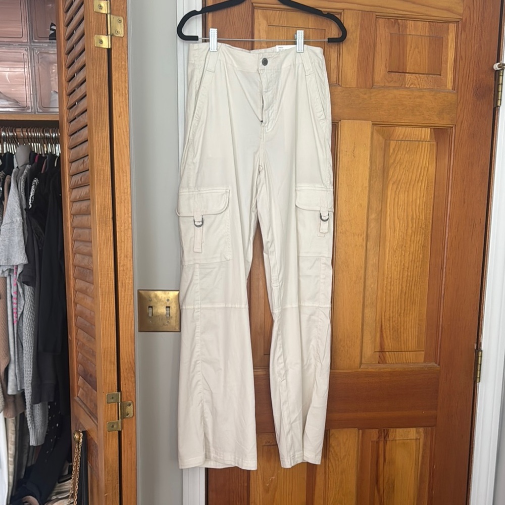 American Eagle Outfitters Cream Cargo Pants